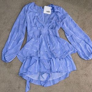 Purple ruffle romper